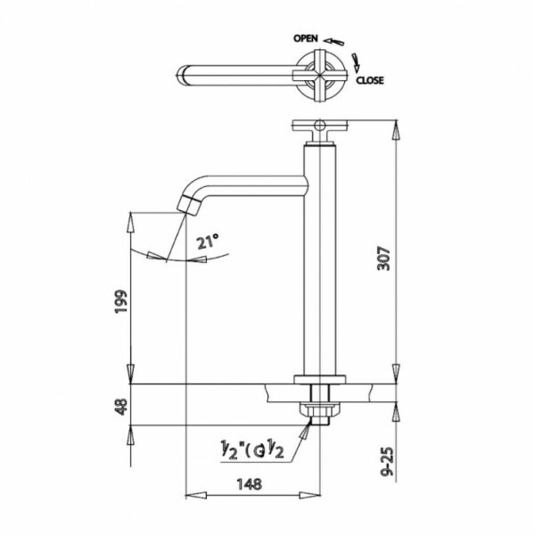 Ct103c16 Bản Vẽ Vòi Lavabo Lạnh Thân Cao Cotto 740x740