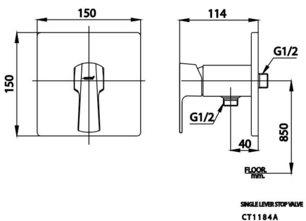 Ct1184a Bane Vẽ Van Âm Tường Cotto