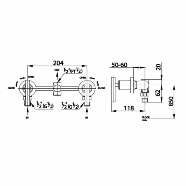 Ct254c20 Bản Vẽ Van điều Chỉnh Âm Tường Cotto 740x740