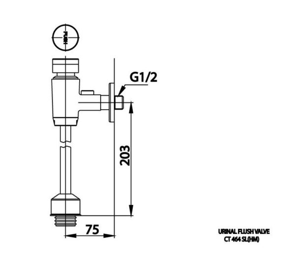 Bản Vẽ Van Xả Nhấn Tiểu Nam Ct464sl(hm)