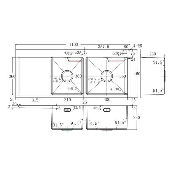 Chậu Rửa Bát Fs 11046hls